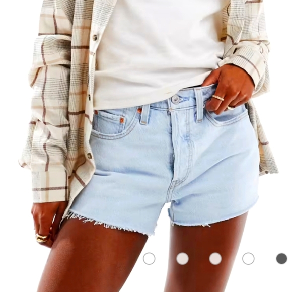 Levi's 501 original denim shorts light blue, button fly, high rise Women,sz 28. - Picture 3 of 17